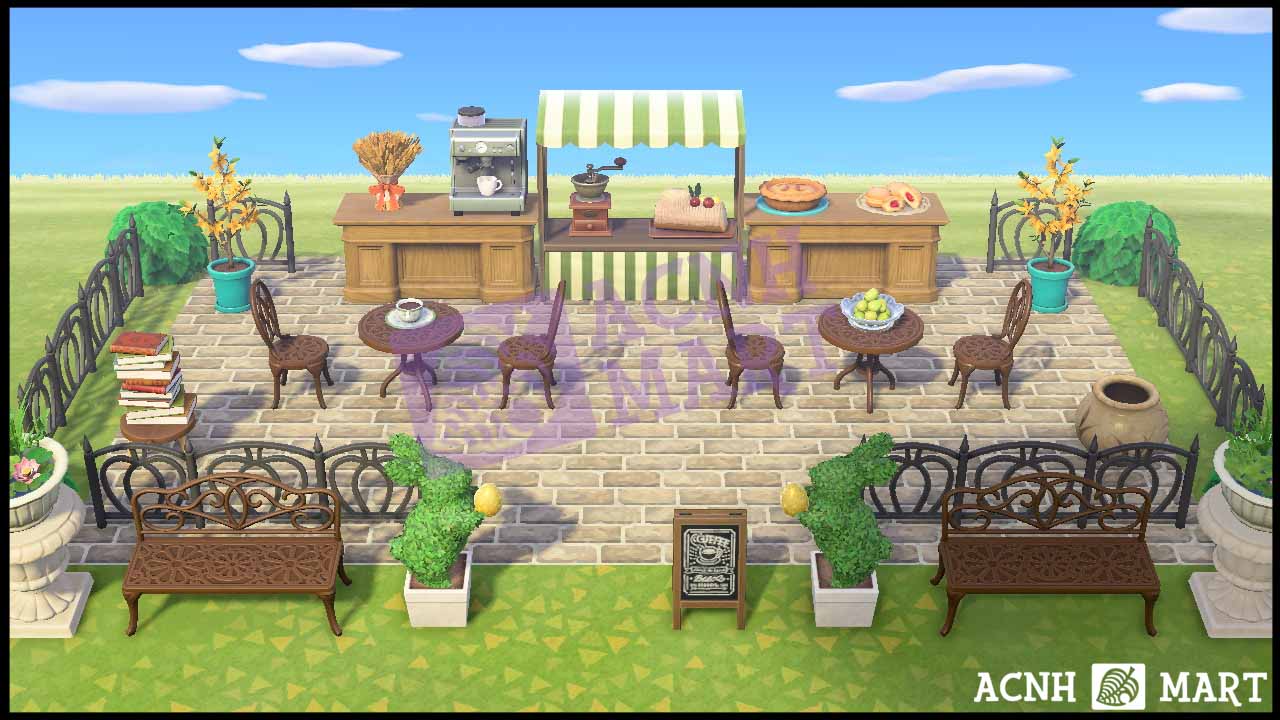 Animal Crossing New Horizons Room Designs - Outdoor Dark Cafe – Nookmall