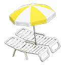 Beach Chairs With Parasol Animal Crossing New Horizons | ACNH Critter - Nookmall