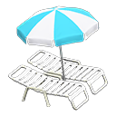 Beach Chairs With Parasol Animal Crossing New Horizons | ACNH Critter - Nookmall