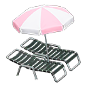 Beach Chairs With Parasol Animal Crossing New Horizons | ACNH Critter - Nookmall