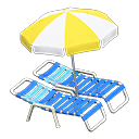 Beach Chairs With Parasol Animal Crossing New Horizons | ACNH Critter - Nookmall