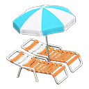 Beach Chairs With Parasol Animal Crossing New Horizons | ACNH Critter - Nookmall