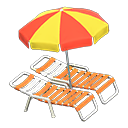 Beach Chairs With Parasol Animal Crossing New Horizons | ACNH Critter - Nookmall