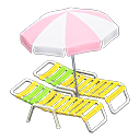 Beach Chairs With Parasol Animal Crossing New Horizons | ACNH Critter - Nookmall