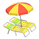 Beach Chairs With Parasol Animal Crossing New Horizons | ACNH Critter - Nookmall