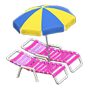 Beach Chairs With Parasol Animal Crossing New Horizons | ACNH Critter - Nookmall