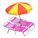 Beach Chairs With Parasol Animal Crossing New Horizons | ACNH Critter - Nookmall