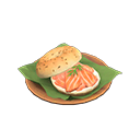 Salmon Bagel Sandwich Animal Crossing New Horizons | ACNH Critter - Nookmall