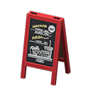 Menu Chalkboard Animal Crossing New Horizons | ACNH Critter - Nookmall