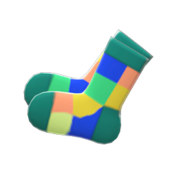 Color-Blocked Socks Animal Crossing New Horizons | ACNH Items - Nookmall