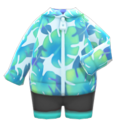 Leaf-Print Wet Suit Animal Crossing New Horizons | ACNH Items - Nookmall