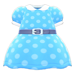 Belted Dotted Dress Animal Crossing New Horizons | ACNH Items - Nookmall