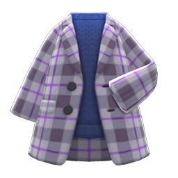 Checkered Chesterfield Coat Animal Crossing New Horizons | ACNH Items - Nookmall