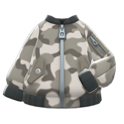 Camo Bomber-Style Jacket Animal Crossing New Horizons | ACNH Items - Nookmall