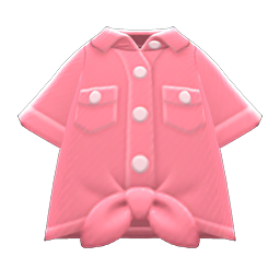 Front-Tie Button-Down Shirt Animal Crossing New Horizons | ACNH Items - Nookmall